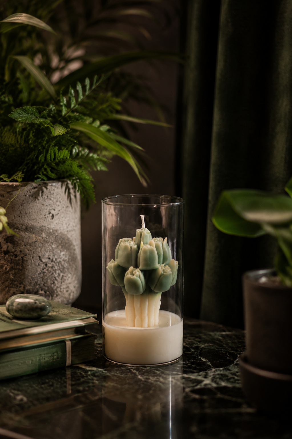Succulent Plant Candle in Glass Jar | Handmade Soy Wax Decorative Candle | Botanical Home Décor Candle | Luxury Gift Candle