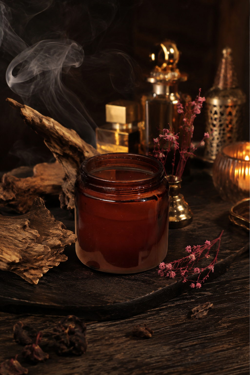 Feuerix Amber Glass Scented Soy Wax Candle | Luxury Aromatherapy Jar Candle for Home, Spa & Relaxation