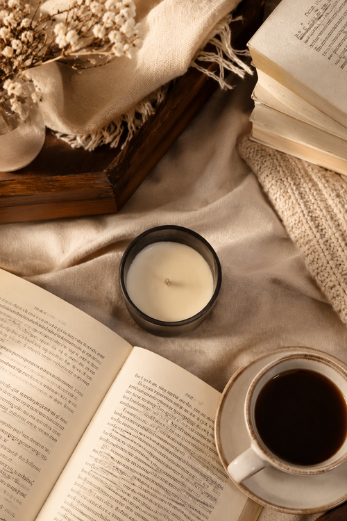 Luxury Black Glass Scented Soy Wax Candle | Long Burning Aromatherapy Jar Candle for Home Decor & Relaxation
