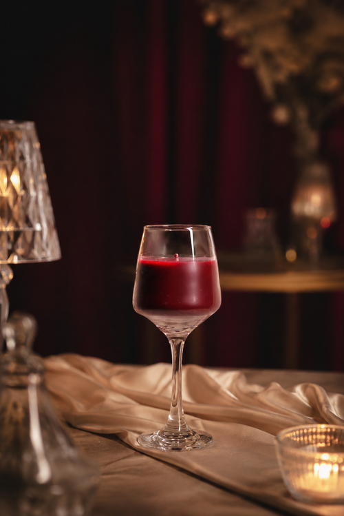 Luxury Wine Glass Jar Candle | Handcrafted Soy Wax Scented Candle | Elegant Home Décor & Gift