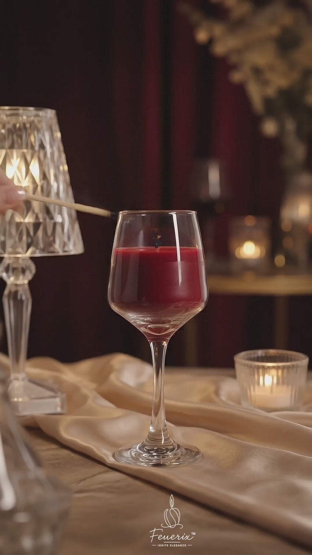 Luxury Wine Glass Jar Candle | Handcrafted Soy Wax Scented Candle | Elegant Home Décor & Gift