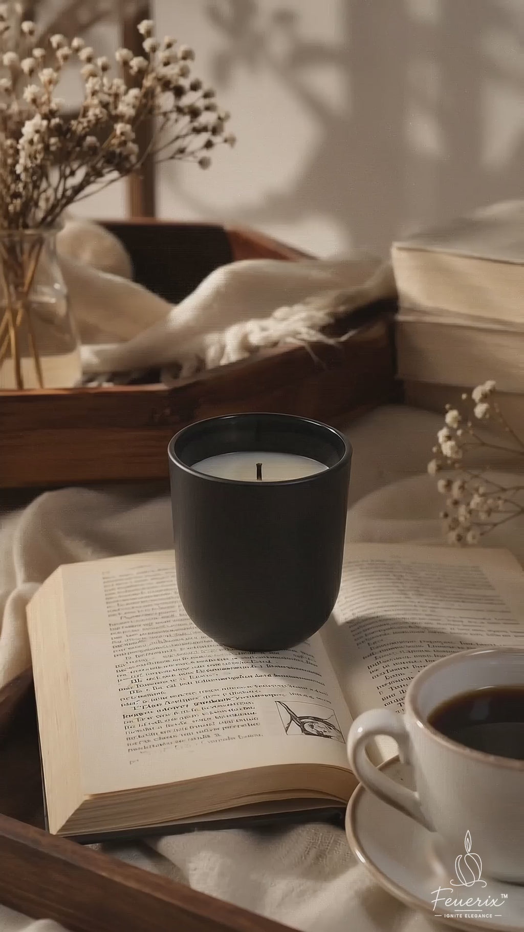 Luxury Black Glass Scented Soy Wax Candle | Long Burning Aromatherapy Jar Candle for Home Decor & Relaxation